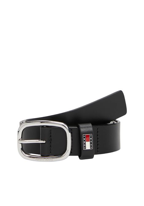 Cintura in pelle con fibbia ovale Tommy Hilfiger | AW0AW15836BDS